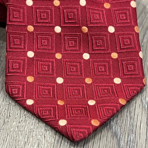 Ermenegildo Zegna Tie Red Polka Dot Classic Power 100% Silk Made in Italy - Picture 6 of 12